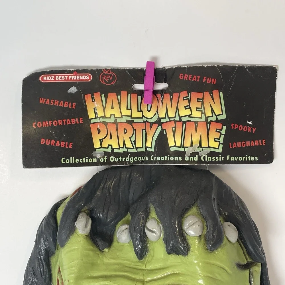 RARE VTG Frankenstein Halloween Latex Mask By Rev‎ Made In Mexico KBF With Tag